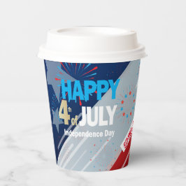 Vasos De Papel 4 de julio Fuegos artificiales de la bandera estad