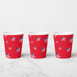 Vasos De Papel 4 de julio patriótico Estados Unidos estrella fies
