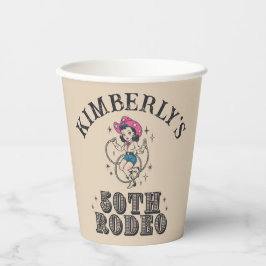 Vasos De Papel 50° cumpleaños del Rodeo del Oeste Retro