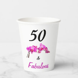 Vasos De Papel 50 y fabulosa foto floral rosa negra