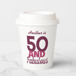 Vasos De Papel 50 y fabuloso cumpleaños