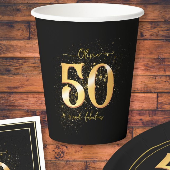 Vasos De Papel 50 y fabuloso oro y negro de doble cara (Subido por el creador)