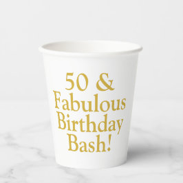 Vasos De Papel 50 y fabuloso Personalizable Gold