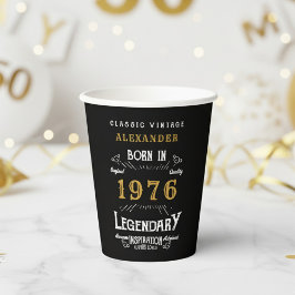 Vasos De Papel 50th Birthday 1976 Legendary Retro