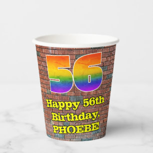 Vasos De Papel 56º cumpleaños: Arcoiris inspirado en graffiti div