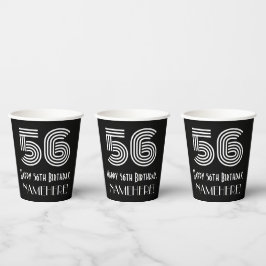 Vasos De Papel 56º cumpleaños — Aspecto inspirado en el Art Deco 