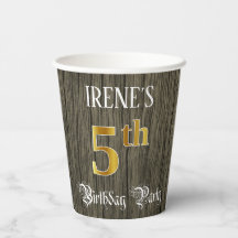 5.ª Fiesta de Cumpleaños — Faux Gold y Faux Wood L