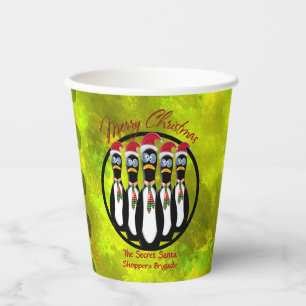 Vasos De Papel 5 divertidos pingüinos de Santa Pingüinos personal