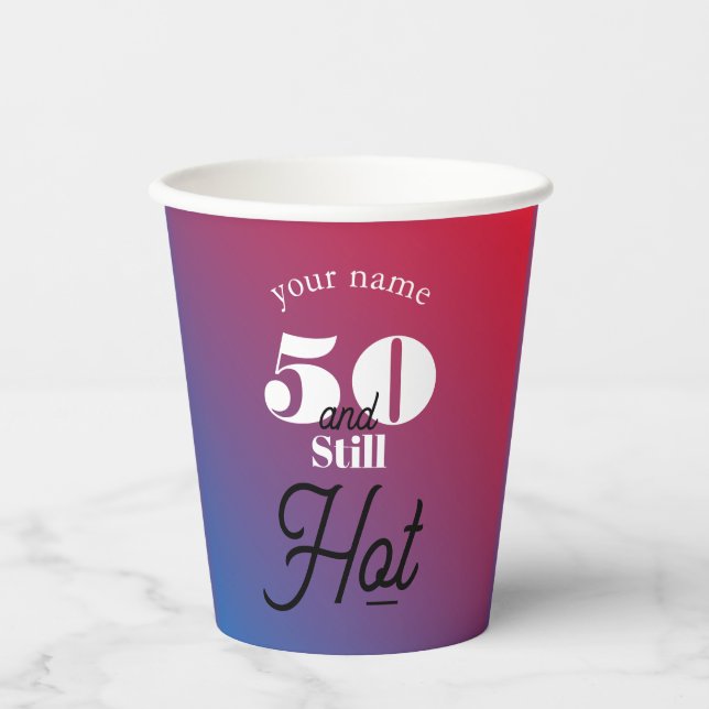 Vasos De Papel 5O y todavía caliente (Anverso)