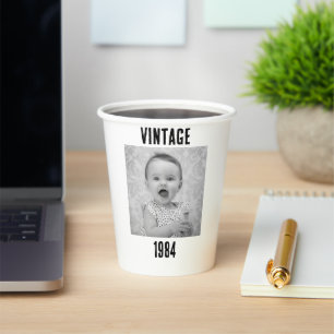 Vasos De Papel 60.ª cosecha de cumpleaños 60.ª 1965 personalizada