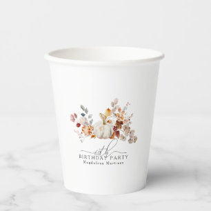 Vasos De Papel 60.º cumpleaños Personalizado de las flores de cal
