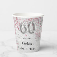 60.º purpurina rosa plateado