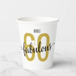 Vasos De Papel 60 y fabuloso cumpleaños número 60