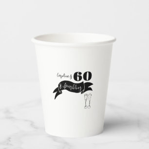 Vasos De Papel 60 y mano esparcido negro y blanco