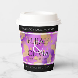 Vasos De Papel 6.º 33.º 47° 48° Aniversario del Boda Ametista