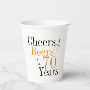 Vasos De Papel 70.ª Alegría y cervezas Fiesta mínimo