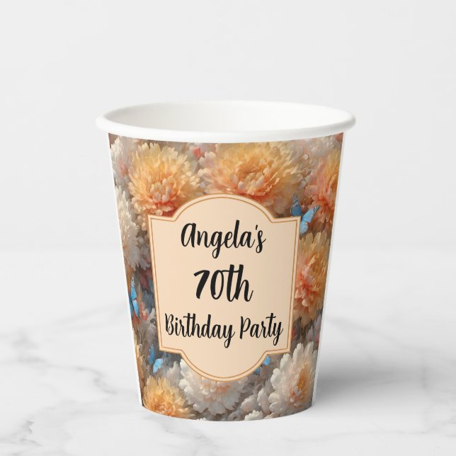 Vasos De Papel 70.ª fiesta de cumpleaños (Anverso)