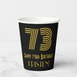 Vasos De Papel 73 Aniversario: Aspecto inspirado en el Art Deco "