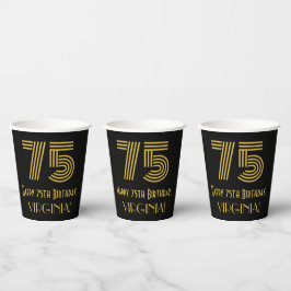 Vasos De Papel 75 Aniversario: Aspecto inspirado por el Art Deco 