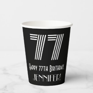 Vasos De Papel 77 Aniversario — Aspecto inspirado en el Art Deco