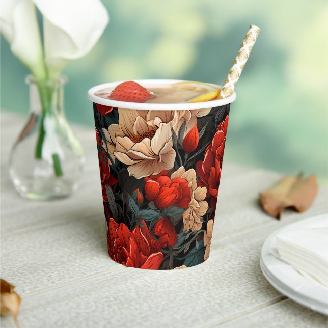 Vasos De Papel #7 Patrón floral (in situ)