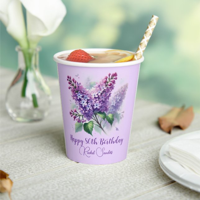 Vasos De Papel 80.º cumpleaños Primavera de las Flores de Lino Pú (in situ)