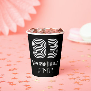 Vasos De Papel 83 Aniversario — Aspecto inspirado en el Art Deco