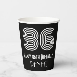 Vasos De Papel 86º cumpleaños — Aspecto inspirado en el Art Deco
