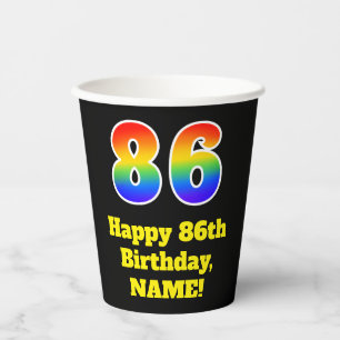 Vasos De Papel 86º cumpleaños: colorido, divertido, emocionante,