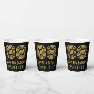Vasos De Papel 88º cumpleaños: Aspecto inspirado en el Art Deco "