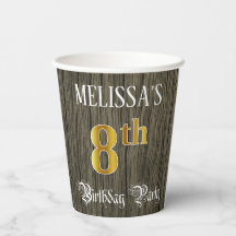 8.ª Fiesta de Cumpleaños — Faux Gold y Faux Wood L