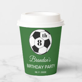 Vasos De Papel 8th Birthday Party Soccer Green Boys Sports