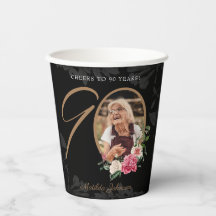 90.º cumpleaños Personalizado floral elegante de o