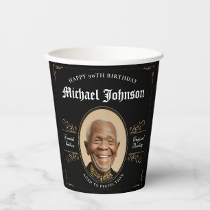 Vasos De Papel 90 Años de edad a la cosecha clásica de la perfecc