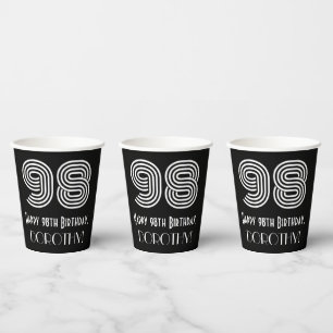 Vasos De Papel 98º cumpleaños — Aspecto inspirado en el Art Deco