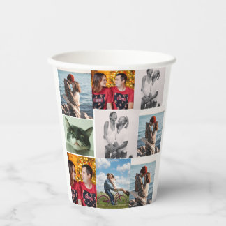 Vasos De Papel 9 Colage Personalizado Personalizado de Fotos
