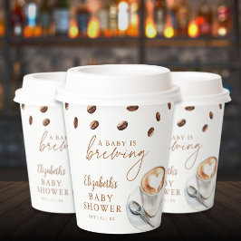 Vasos De Papel A Baby Is Brewing Coffee Baby Shower