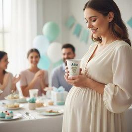 Vasos De Papel A Boy to Adore Watercolor Oak Leaf Baby Shower