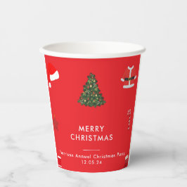 Vasos De Papel A Cozy Christmas Gathering Set on Warm Red