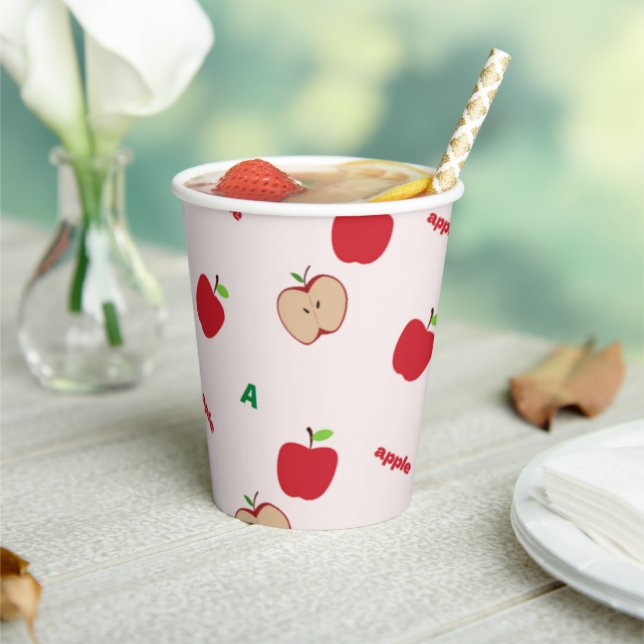 Vasos De Papel A es para manzana rosa (in situ)