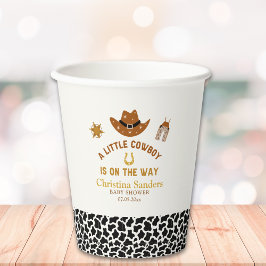 Vasos De Papel A Little Cowboy Is on The Way Baby Shower