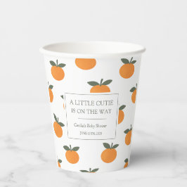 Vasos De Papel A Little Cutie Orange Gender Neutral Baby Shower