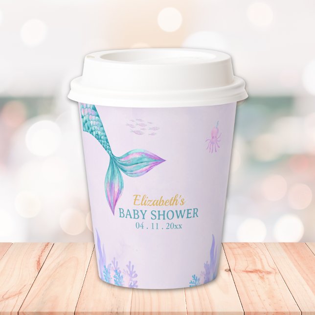Vasos De Papel a Little Mermaid is on her way Girl Baby Shower (Subido por el creador)