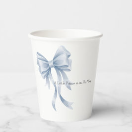 Vasos De Papel A Little Prince Blue Watercolor Bow Baby Shower
