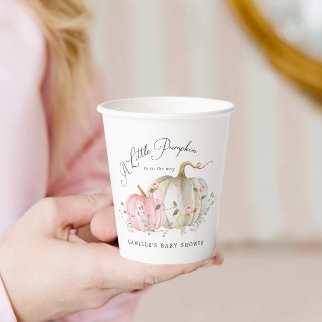 Vasos De Papel A Little Pumpkin Girl Baby Shower (A little pumpkin girl baby shower paper cups)