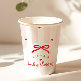 Vasos De Papel A Little Sweetheart Bow Coquette baby shower