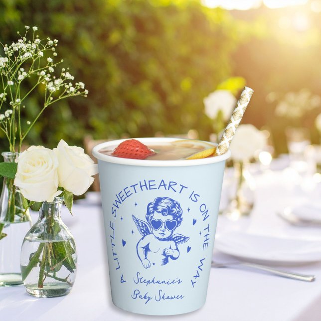 Vasos De Papel A Little Sweetheart Valentines Boy Baby Shower (Subido por el creador)