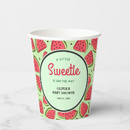 Vasos De Papel A Little Sweetie Summer Watermelon Baby Shower