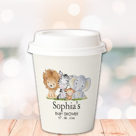 Vasos De Papel A Little Wild One Safari Animals Baby Shower