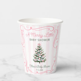 Vasos De Papel A Merry Little Christmas Tree Baby Shower